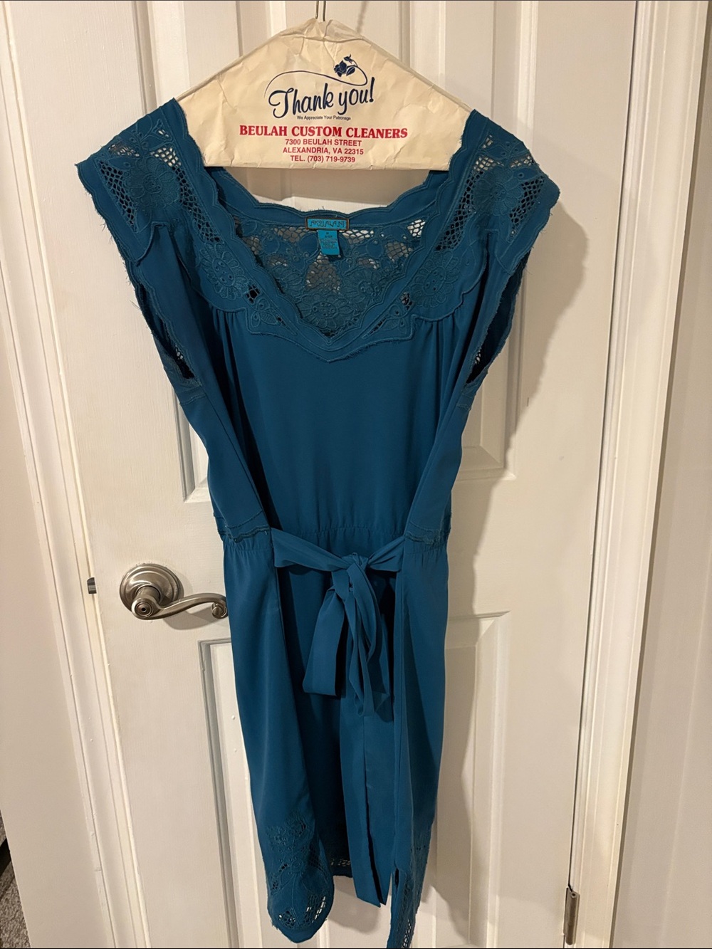 Akualani Teal Crochet Lace Dress